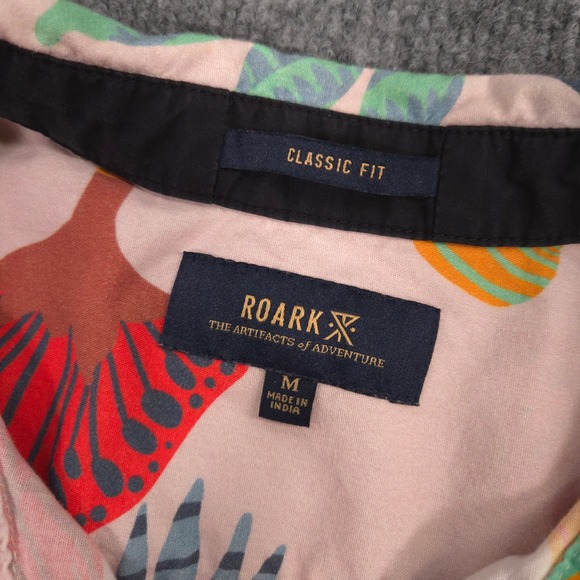 Roark Shirt Mens M Pink Multi Journey Zealandia Floral Classic Fit Short Sleeve - Picture 7 of 9